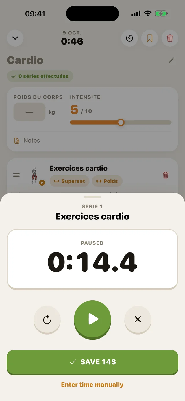 Chronométrer une série avec le minuteur intégré de GymMonster
